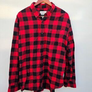 Red flannel men's long sleeve shirt
